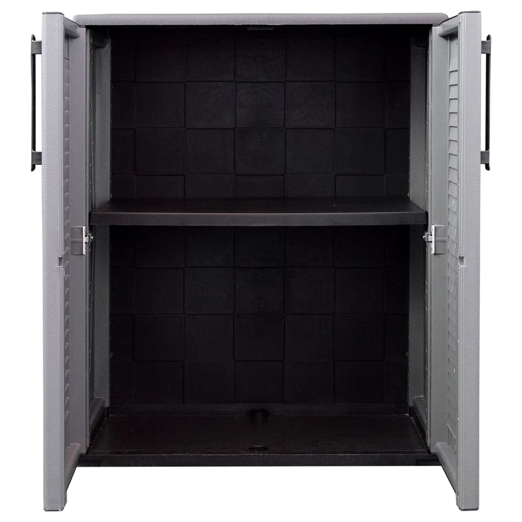 vidaXL Garden Storage Cabinet Gray and Black 26.8"x14.6"x33.1" PP-6