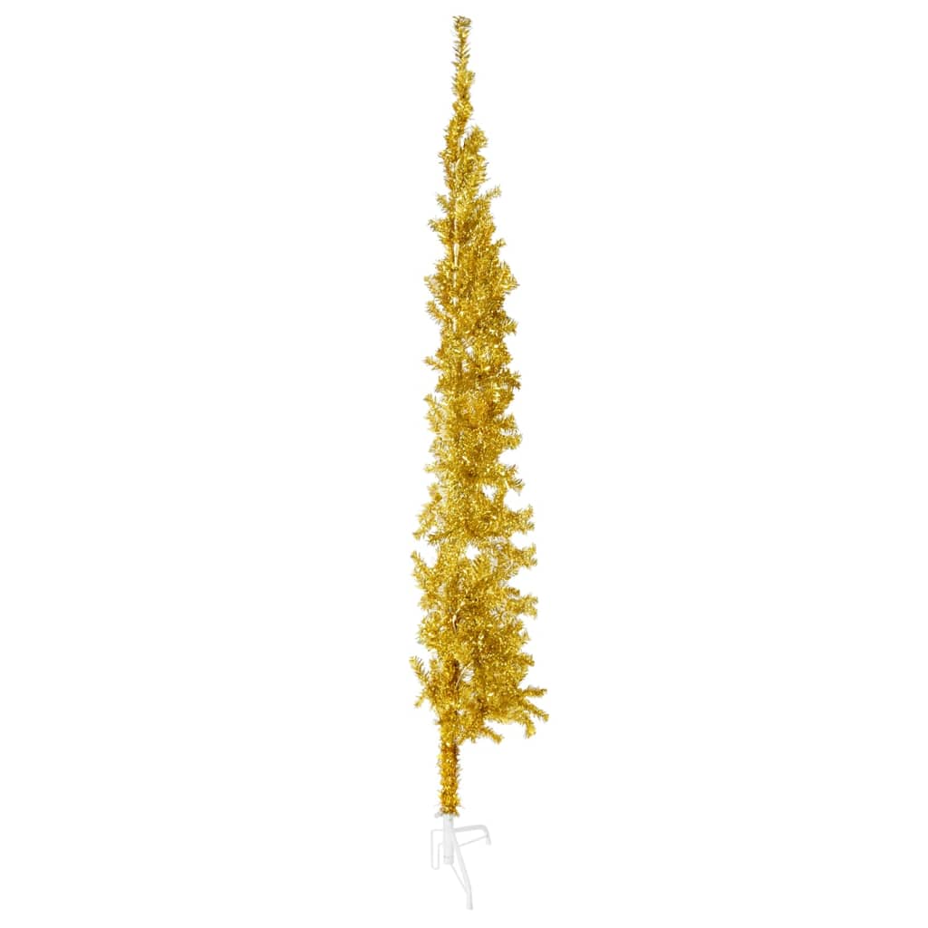 vidaXL Christmas Tree Decoration Slim Artificial Half Xmas Tree with Stand-12