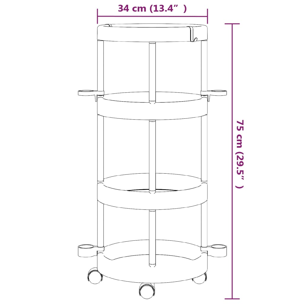 vidaXL Cleaning Trolley with Storage Basket Aluminum-4