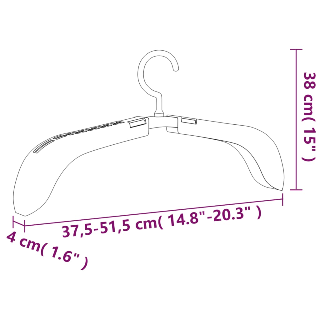 vidaXL Extendable Clothes Hangers 5 pcs Gray-6