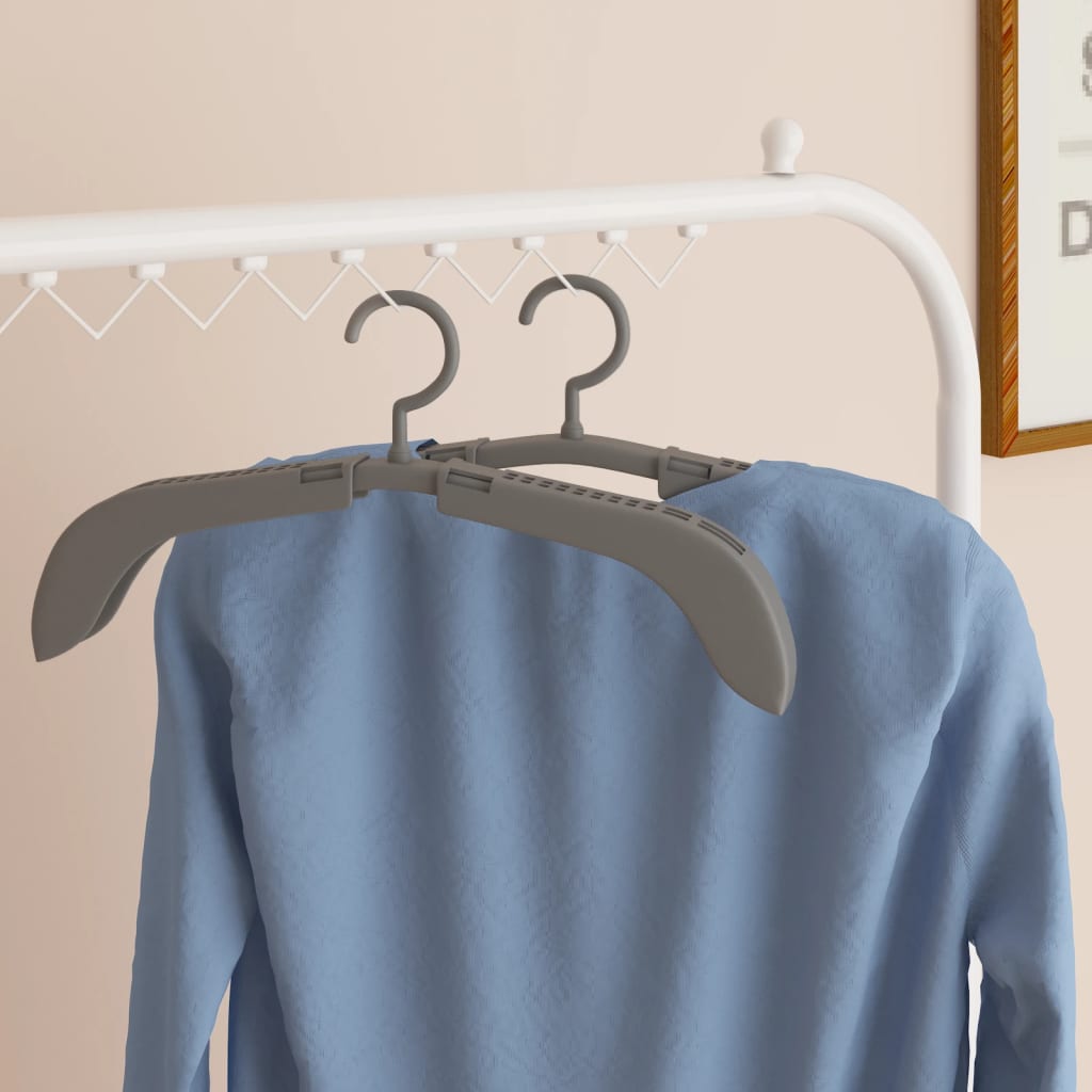 vidaXL Extendable Clothes Hangers 5 pcs Gray-0