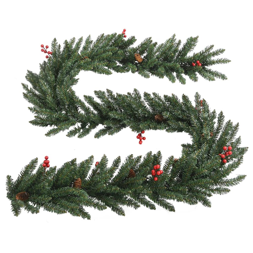 vidaXL Artificial Christmas Trees 2 pcs with Wreath, Garland and LEDs-8