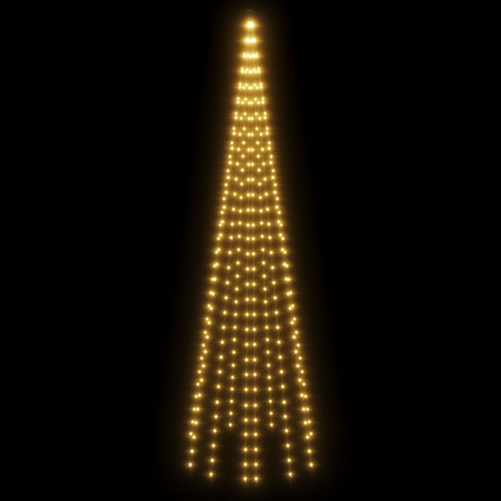 vidaXL Christmas Tree on Flagpole Warm White 310 LEDs 10 ft-6