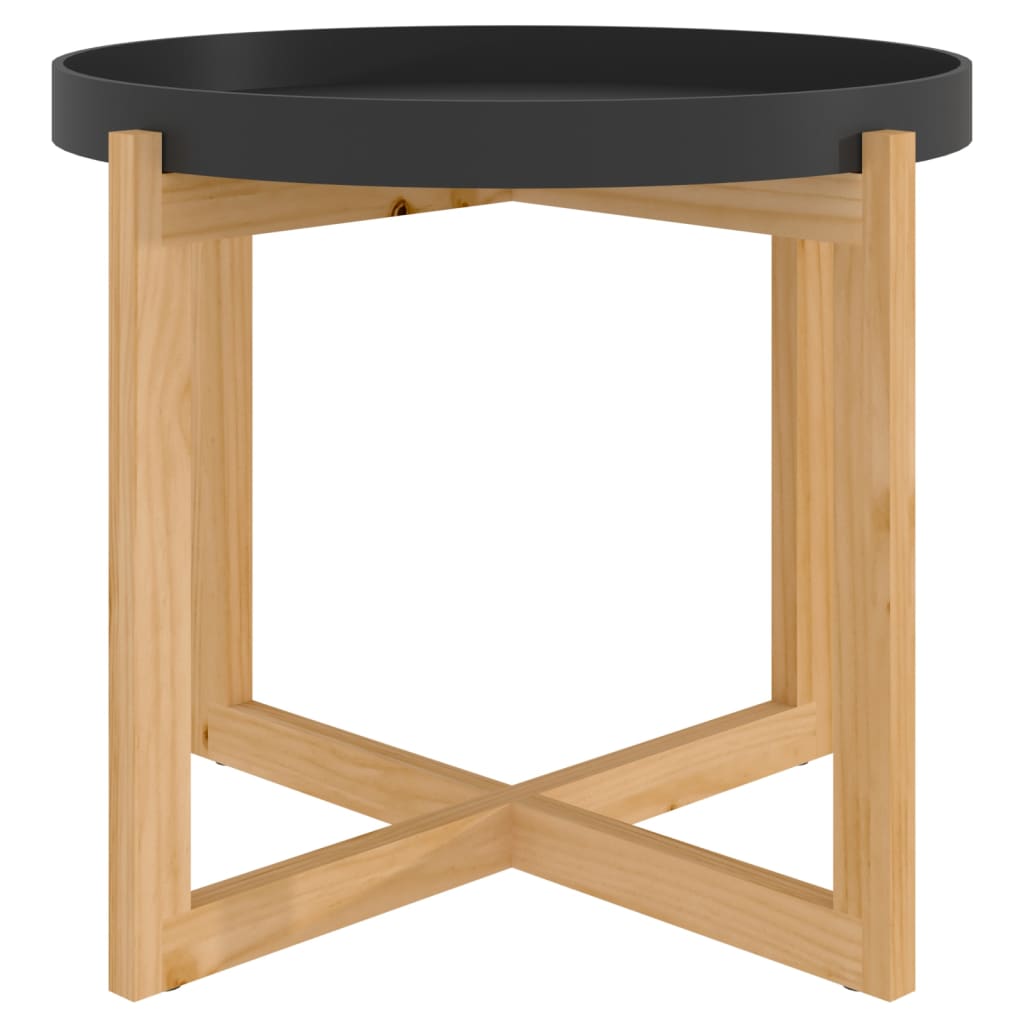 vidaXL Coffee Table Round End Table Sofa Table Engineered Wood Solid Wood Pine-1