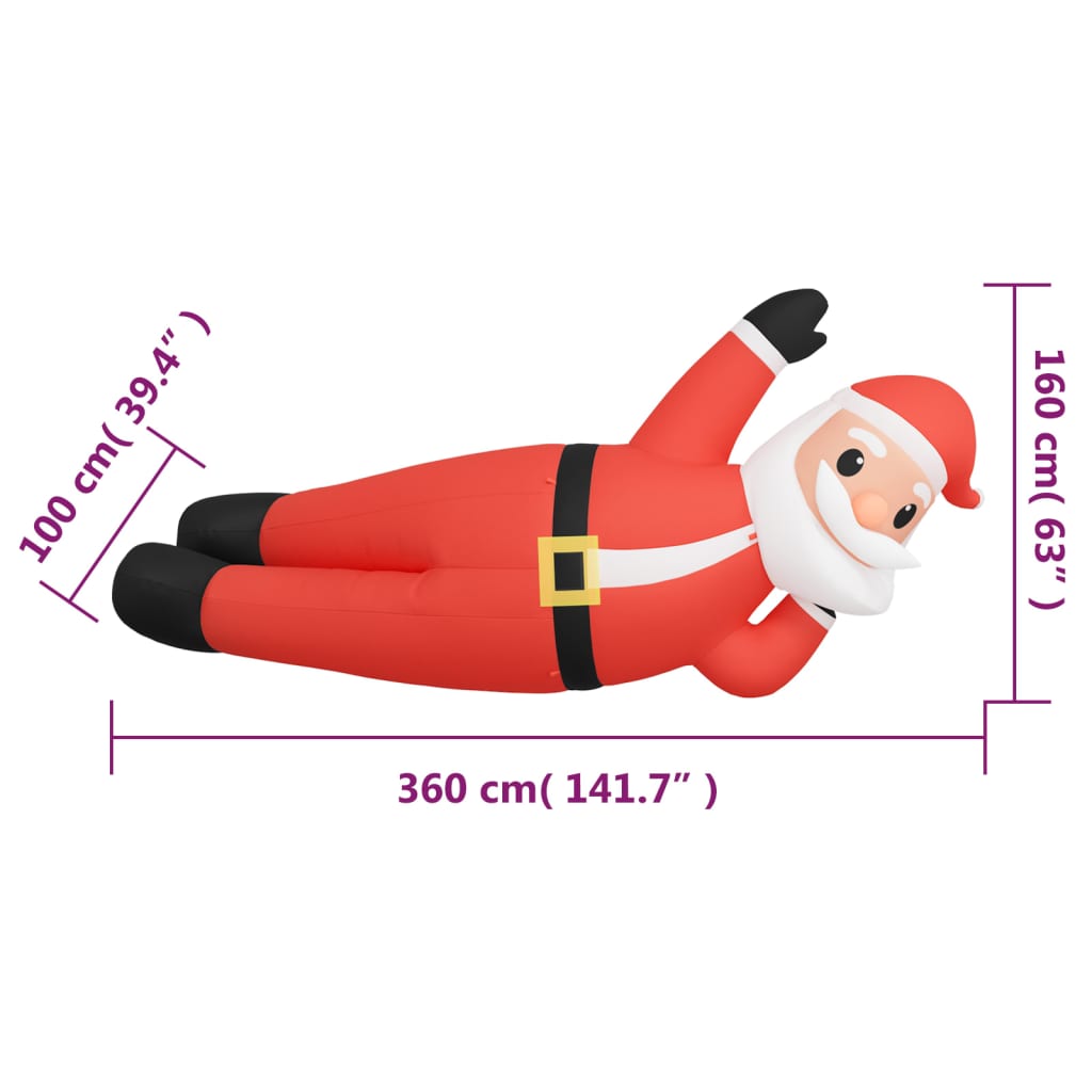 vidaXL Christmas Inflatable Lying Santa LED 63"-1