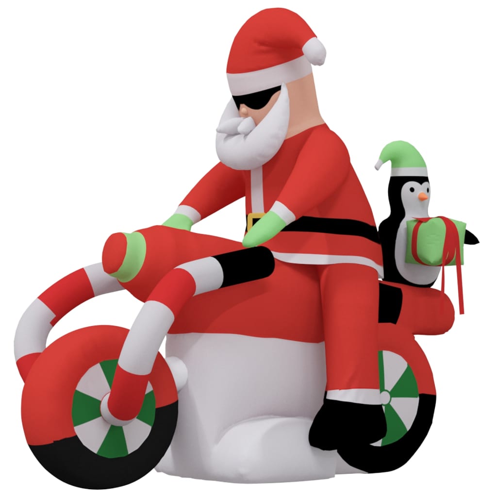 vidaXL Christmas Inflatable Santa on Motorcycle LED 62.2"-2