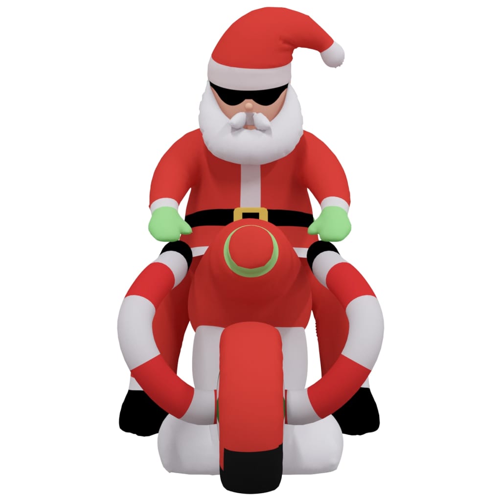 vidaXL Christmas Inflatable Santa on Motorcycle LED 62.2"-4