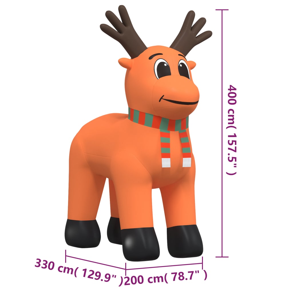 vidaXL Christmas Inflatable Reindeer with LEDs 157.5"-9