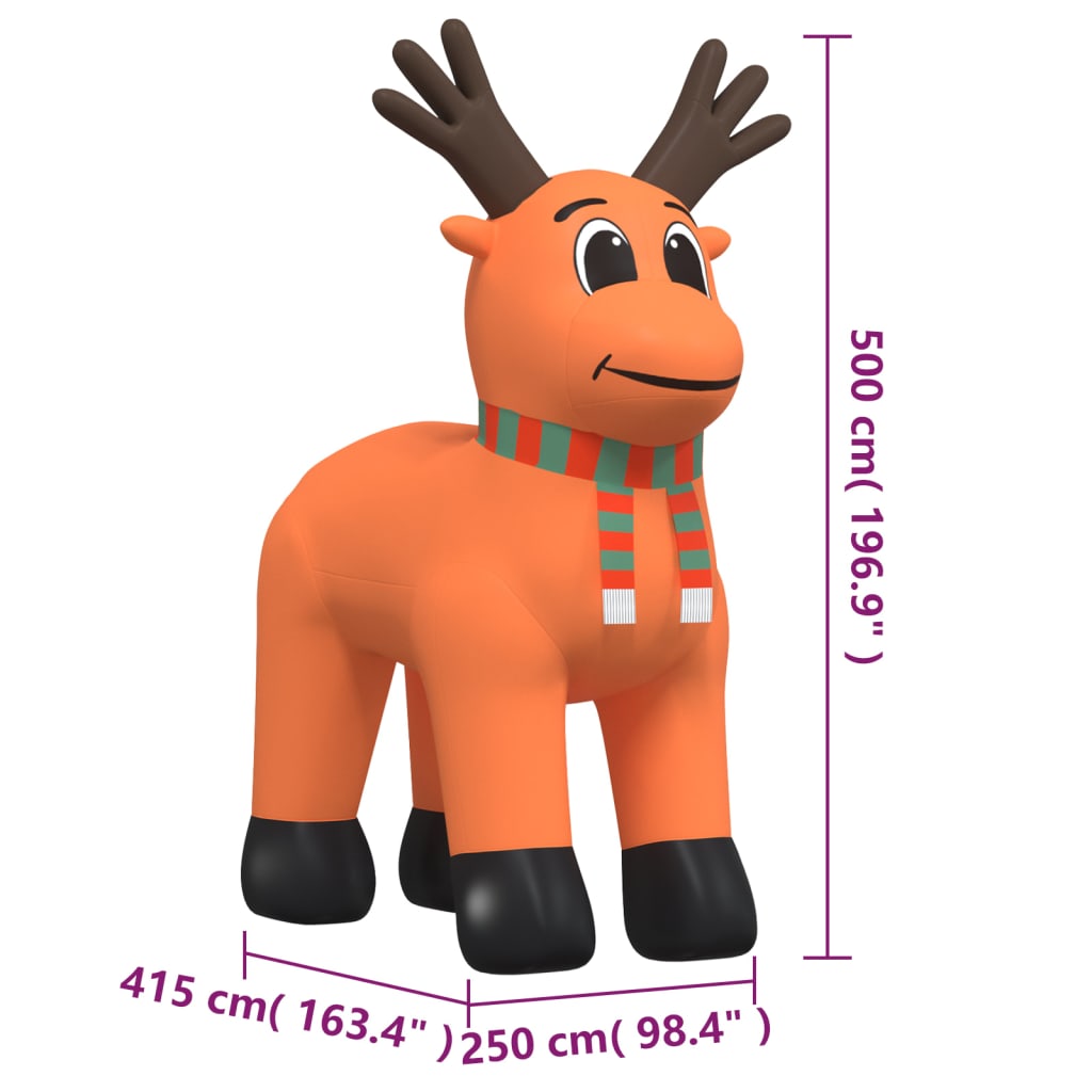 vidaXL Christmas Inflatable Reindeer with LEDs 157.5"-2