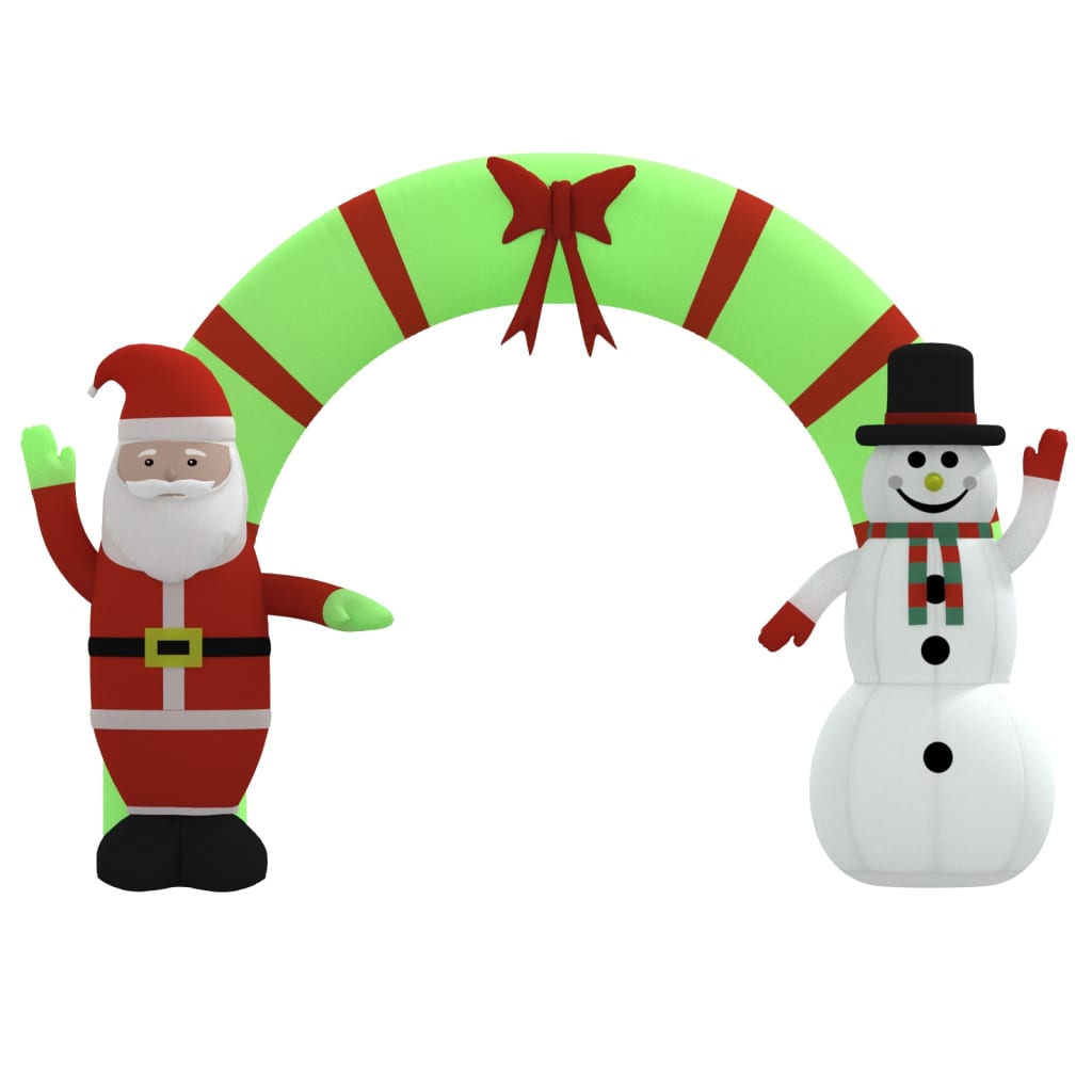 vidaXL Christmas Inflatable Santa & Snowman Arch Gate LED 106.3"-1