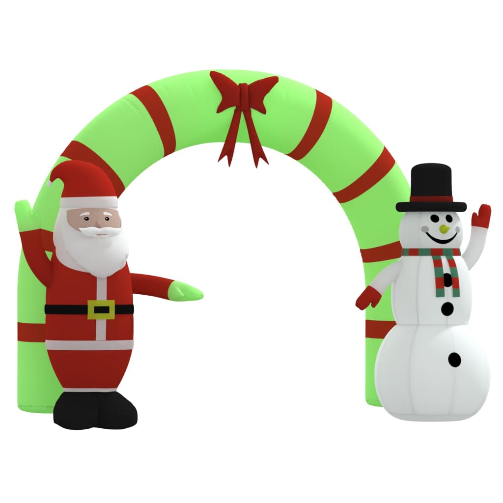 vidaXL Christmas Inflatable Santa & Snowman Arch Gate LED 106.3"-2