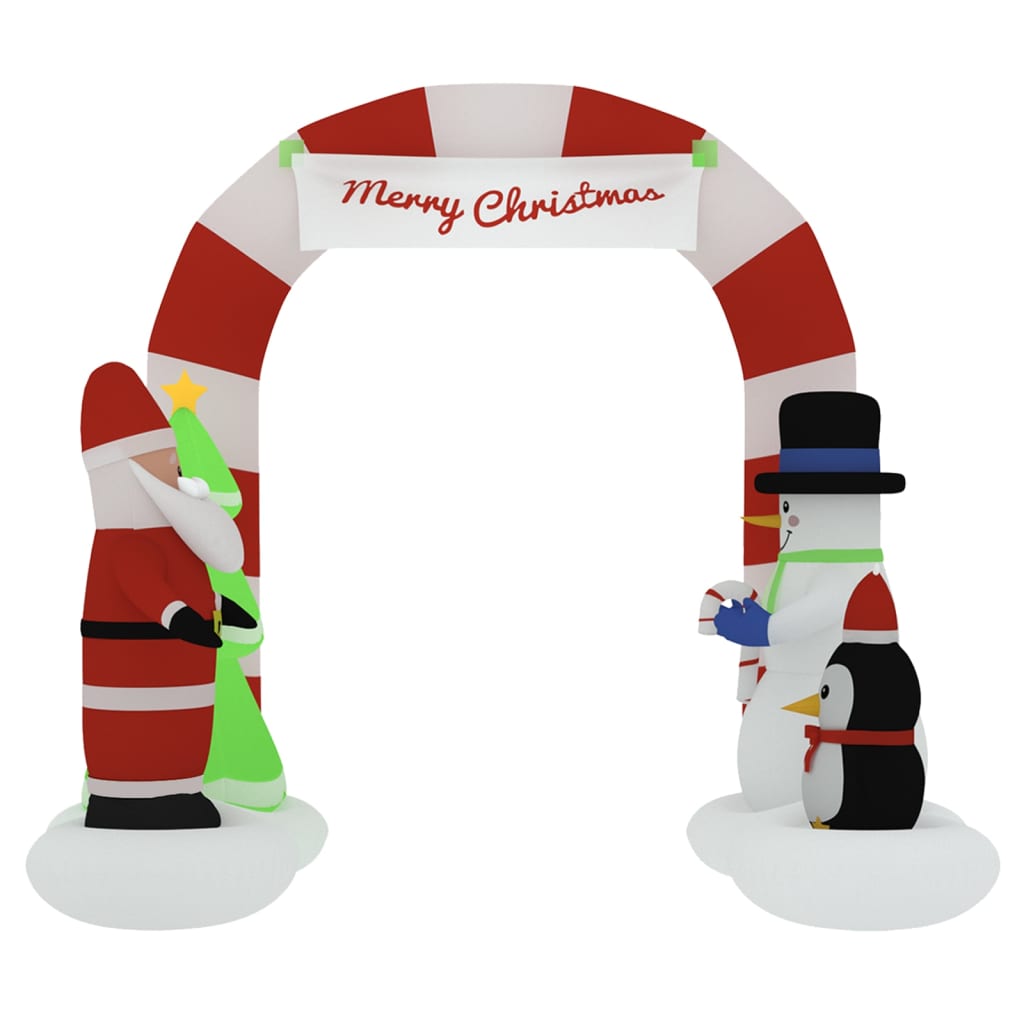 vidaXL Christmas Inflatable Santa & Snowman Arch Gate LED 102.4"-1