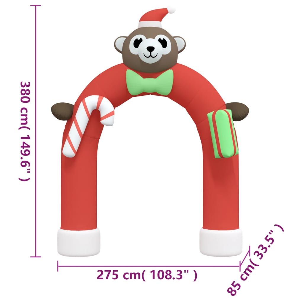 vidaXL Christmas Inflatable Arch Gate LED 149.6"-8