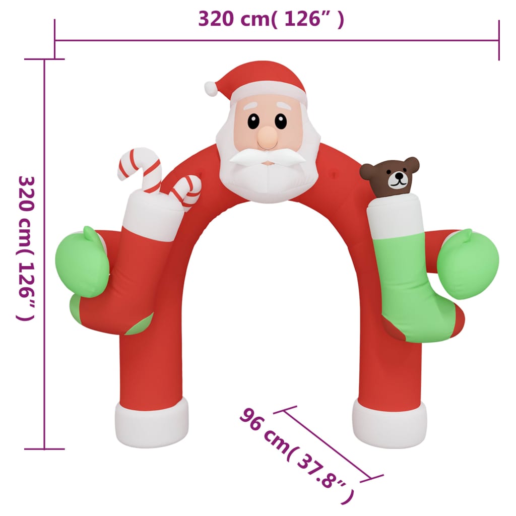 vidaXL Christmas Inflatable Arch Gate LED 126"-1