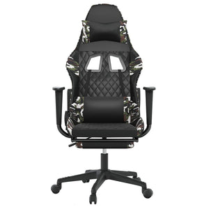 vidaXL Gaming Chair with Footrest Black and Camouflage Faux Leather-1