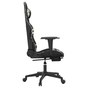 vidaXL Gaming Chair with Footrest Black and Camouflage Faux Leather-2