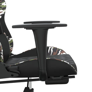 vidaXL Gaming Chair with Footrest Black and Camouflage Faux Leather-7
