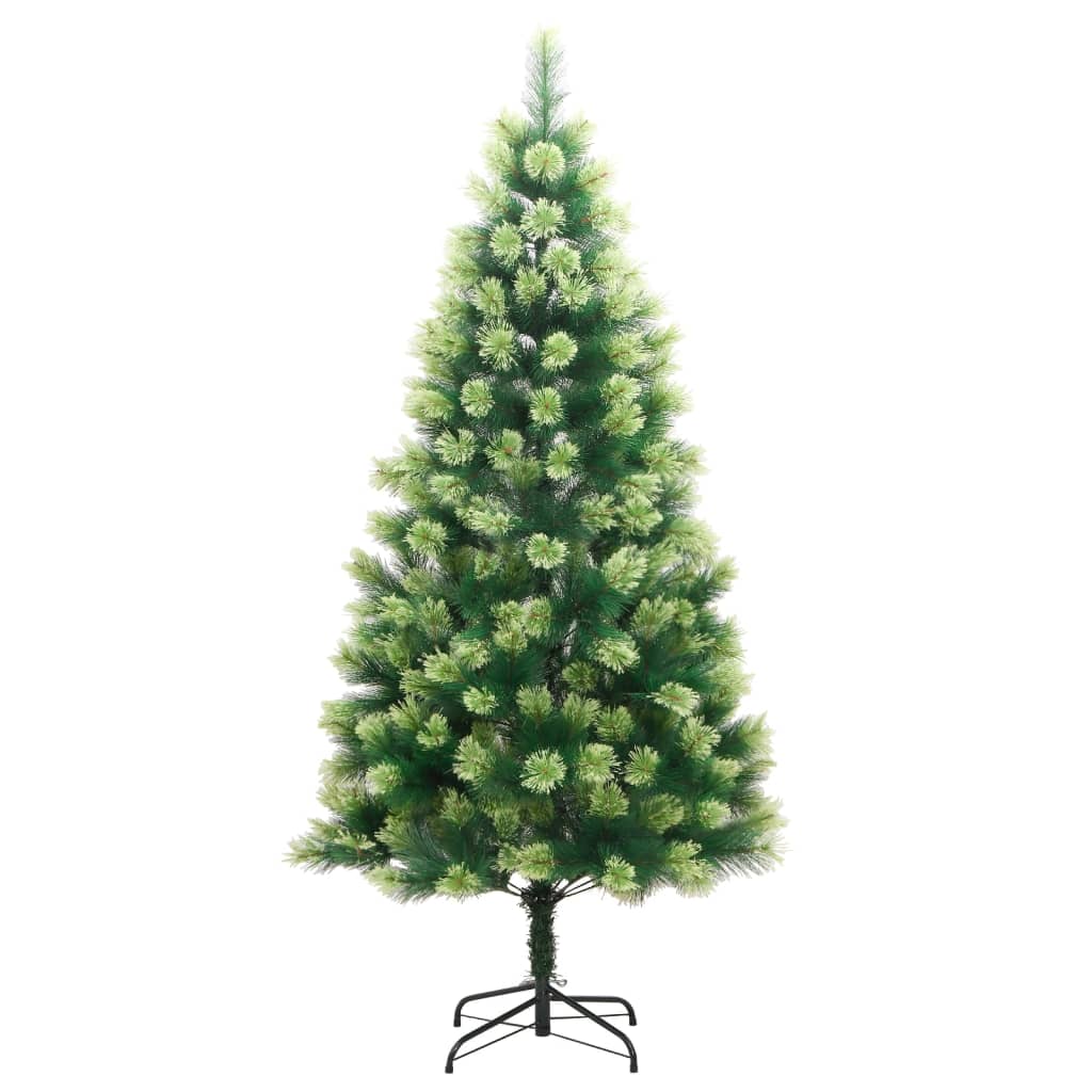 vidaXL Artificial Hinged Christmas Tree with Stand 82.7"-1