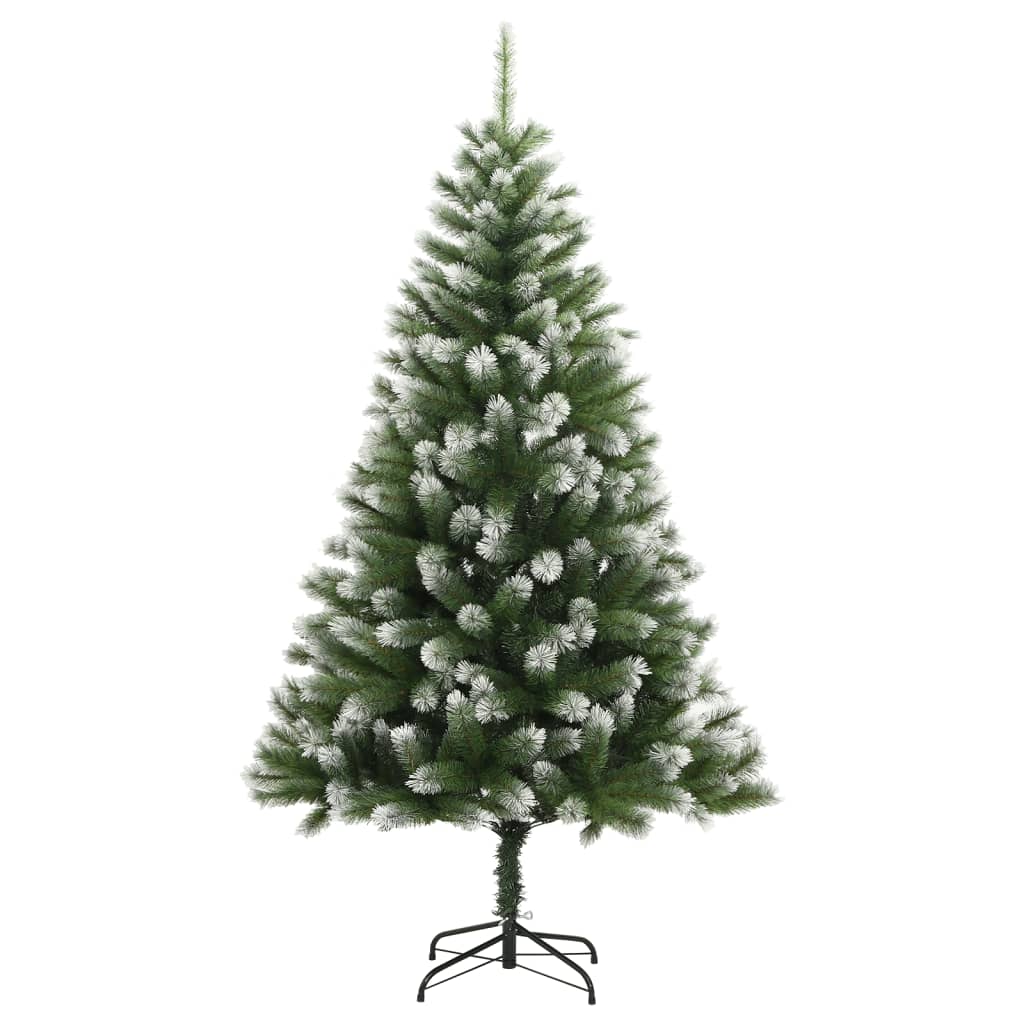 vidaXL Artificial Hinged Christmas Tree with Flocked Snow 59.1"-1