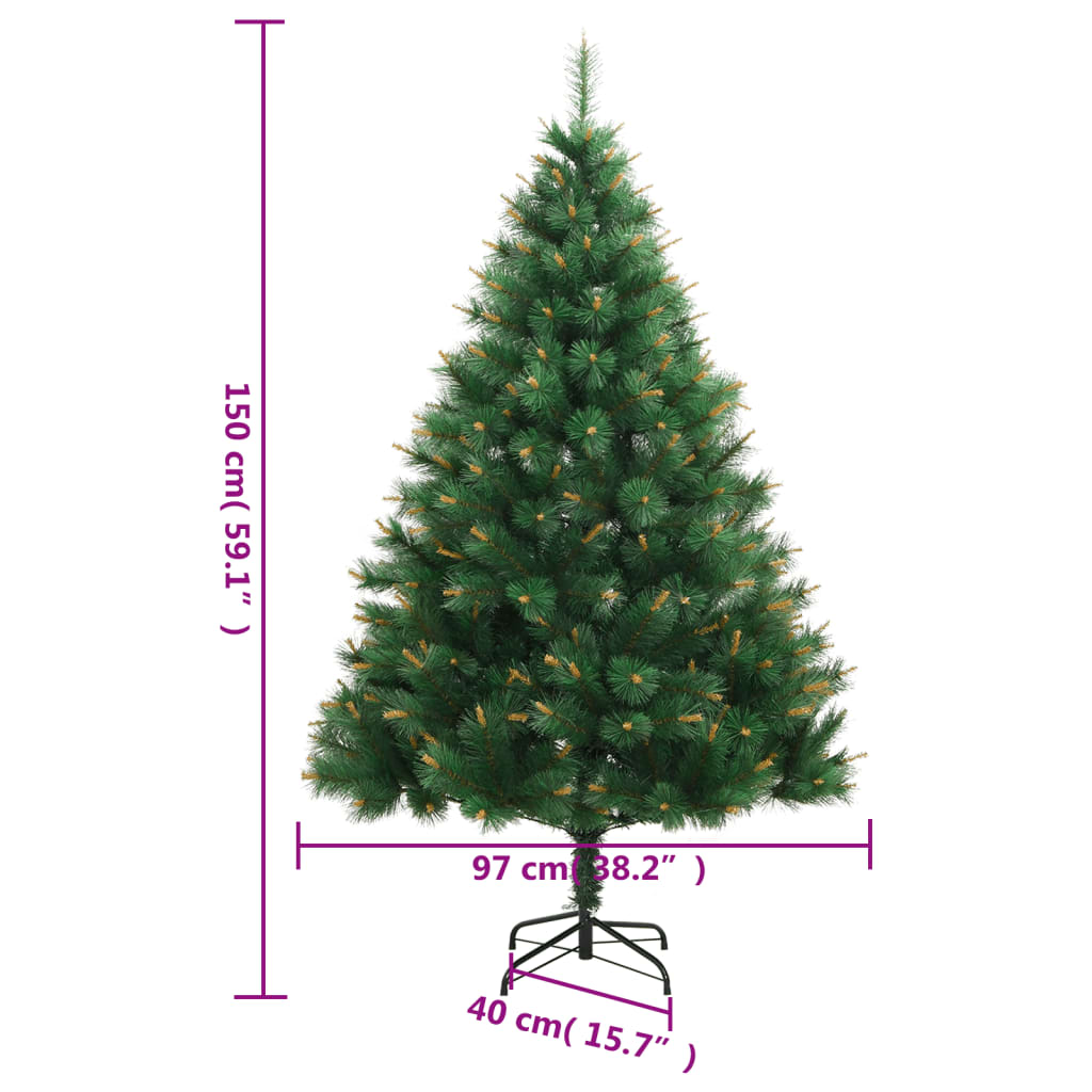 vidaXL Artificial Hinged Christmas Tree with Stand 59.1"-7