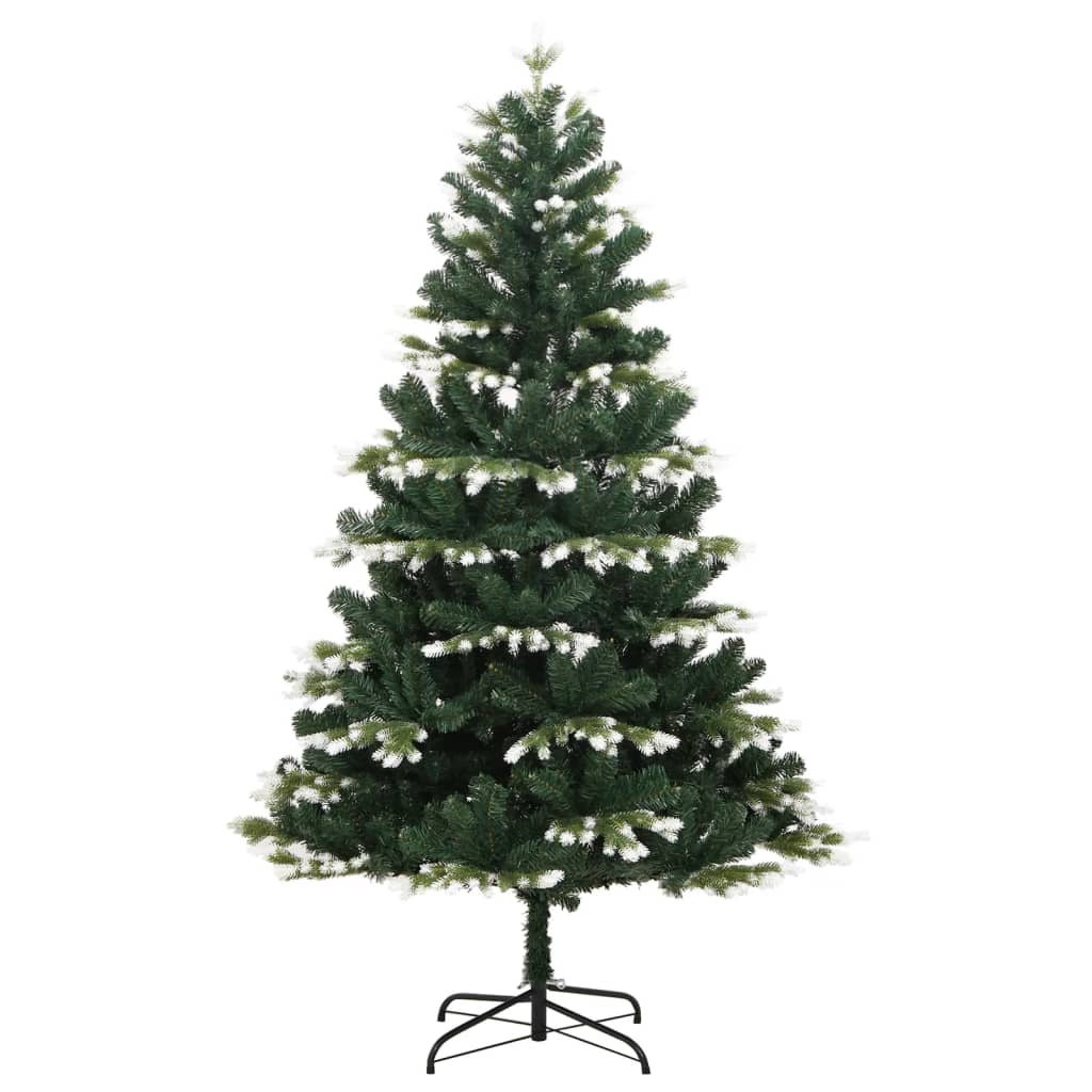 vidaXL Artificial Hinged Christmas Tree with Flocked Snow 47.2"-1