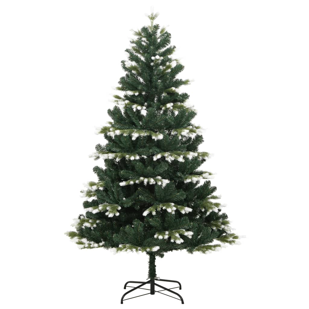 vidaXL Artificial Hinged Christmas Tree with Flocked Snow 59.1"-1