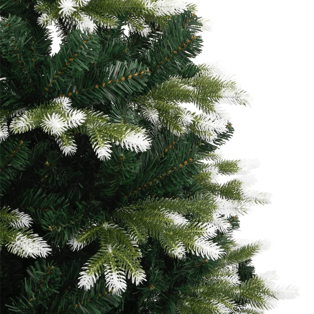 vidaXL Artificial Hinged Christmas Tree with Flocked Snow 70.9"-2