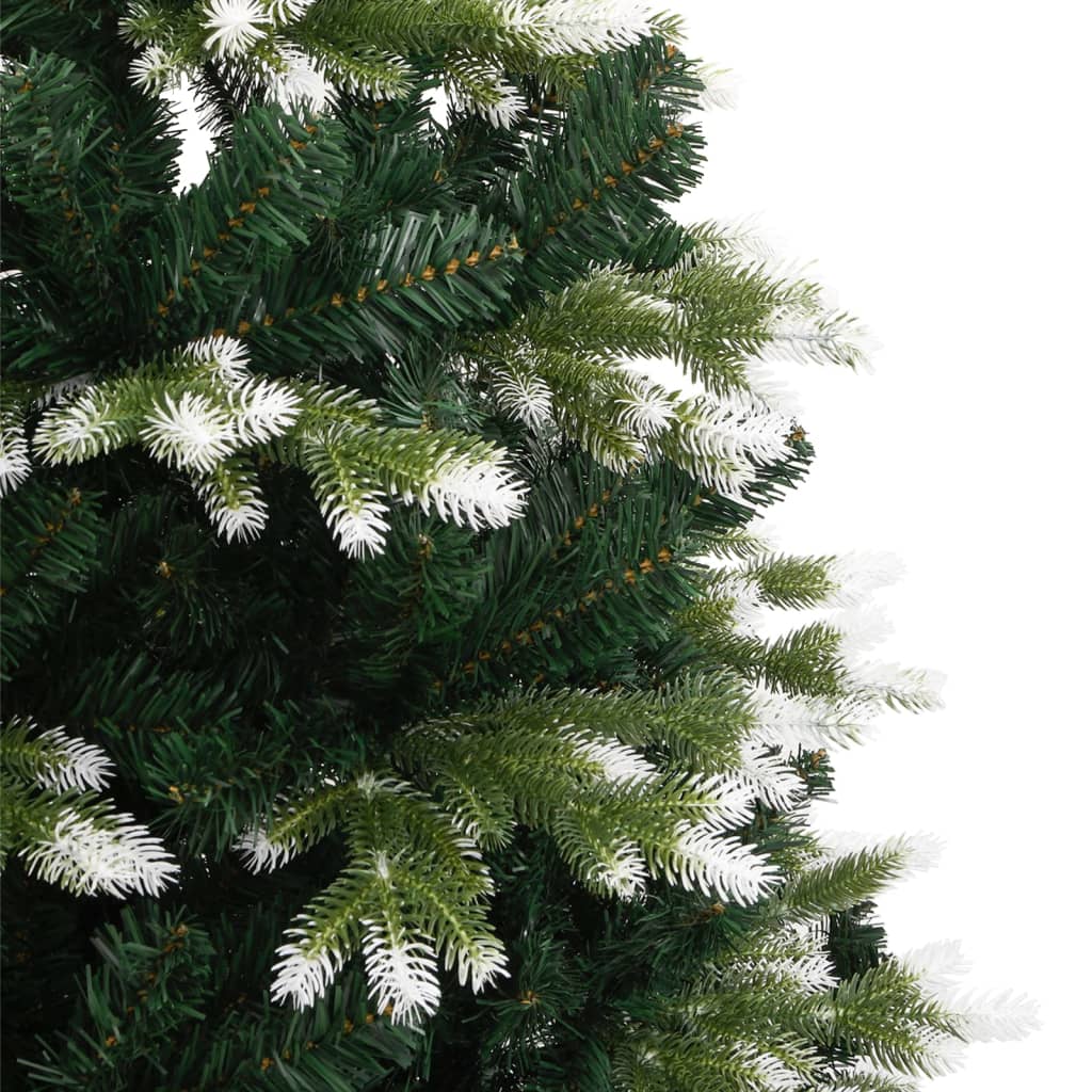 vidaXL Artificial Hinged Christmas Tree with Flocked Snow 82.7"-3