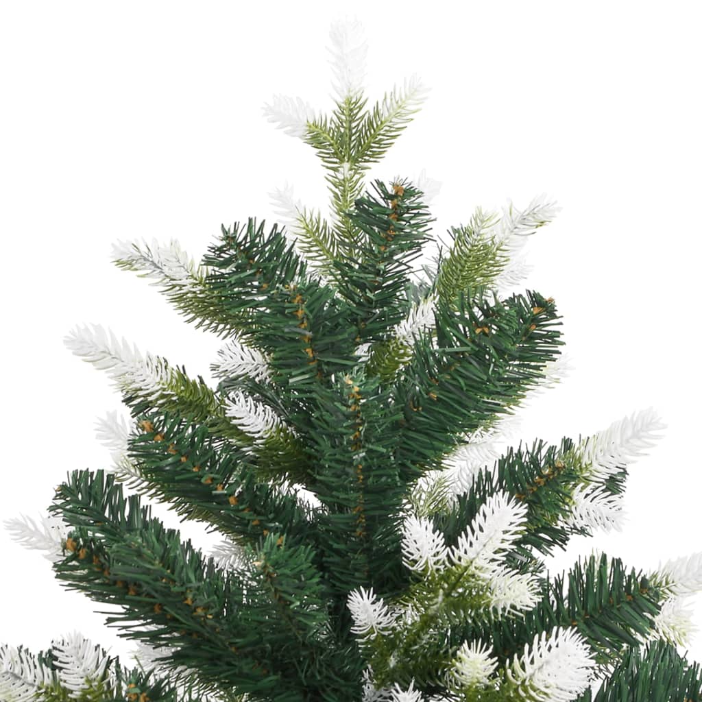 vidaXL Artificial Hinged Christmas Tree with Flocked Snow 82.7"-4