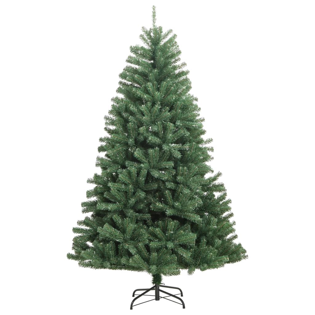 vidaXL Artificial Hinged Christmas Tree with Stand Green 82.7"-0