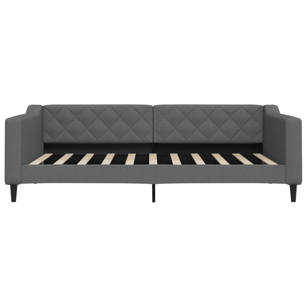 vidaXL Daybed with Trundle Dark Gray 39.4"x74.8" Fabric-5