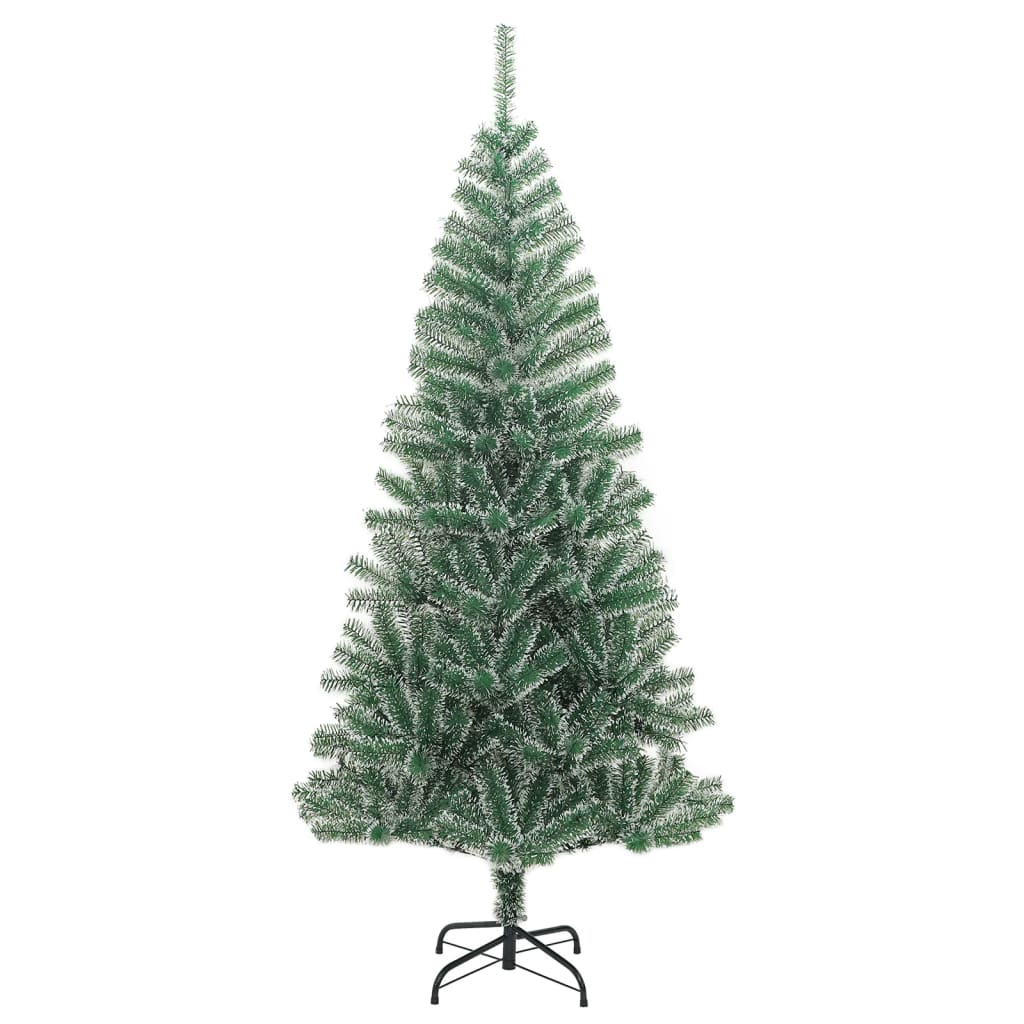 vidaXL Artificial Christmas Tree with Flocked Snow Green 59.1"-0