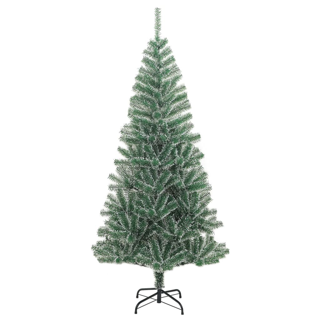 vidaXL Artificial Christmas Tree with Flocked Snow Green 70.9"-0