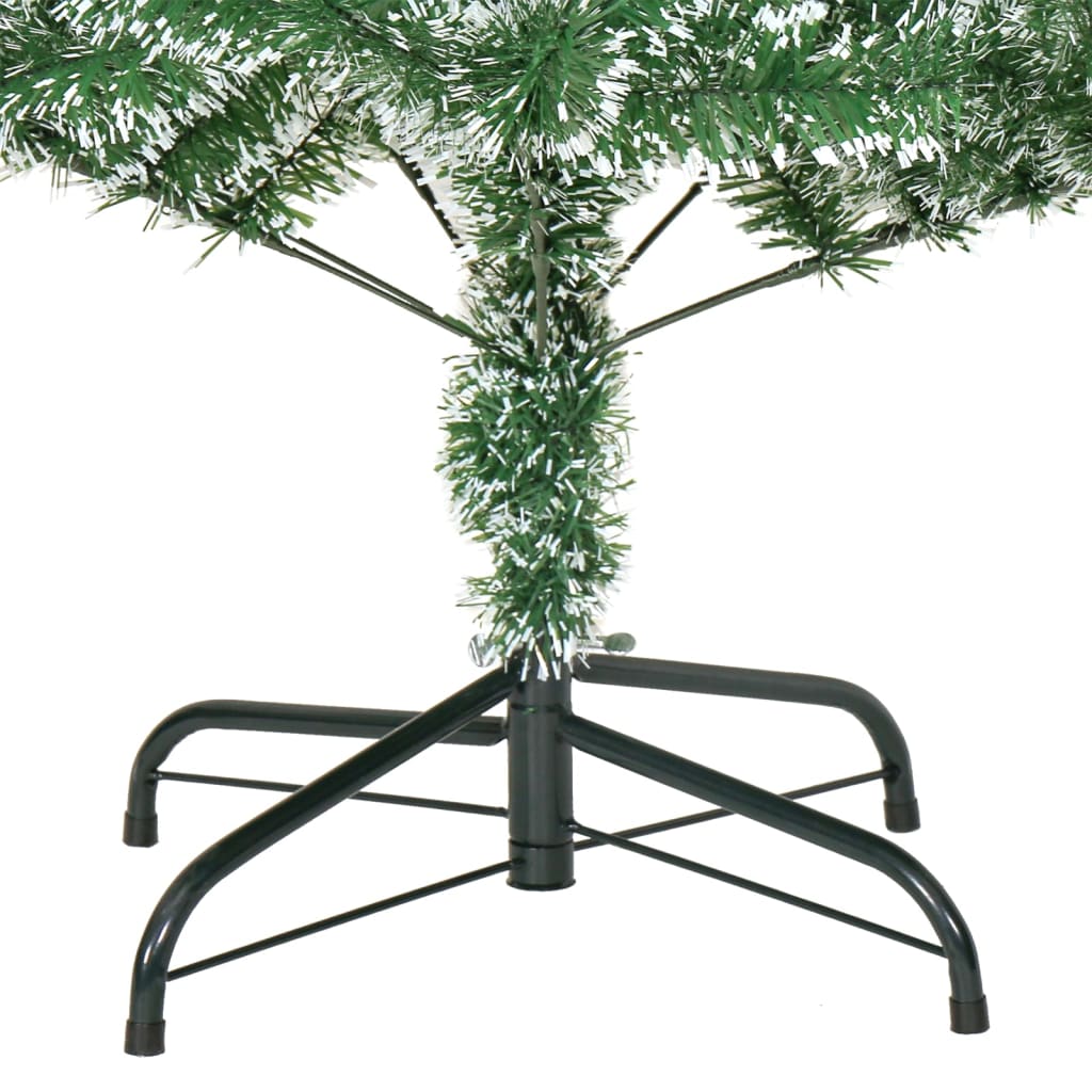 vidaXL Artificial Christmas Tree with Flocked Snow Green 82.7"-4