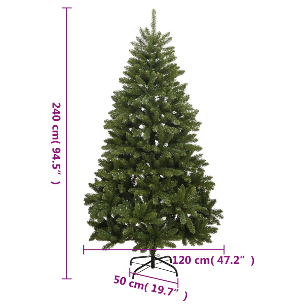 vidaXL Artificial Hinged Christmas Tree with Stand Green 94.5"-5