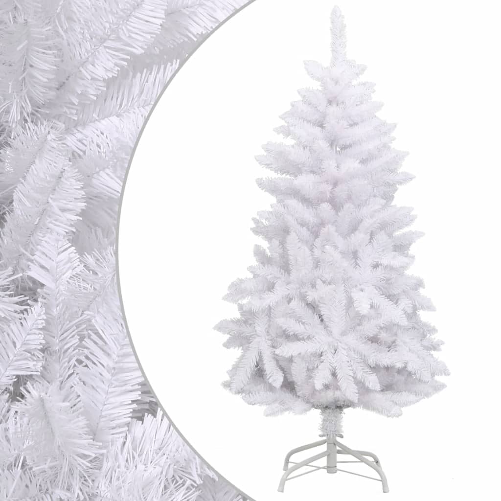 vidaXL Artificial Hinged Christmas Tree with Stand White 47.2"-6