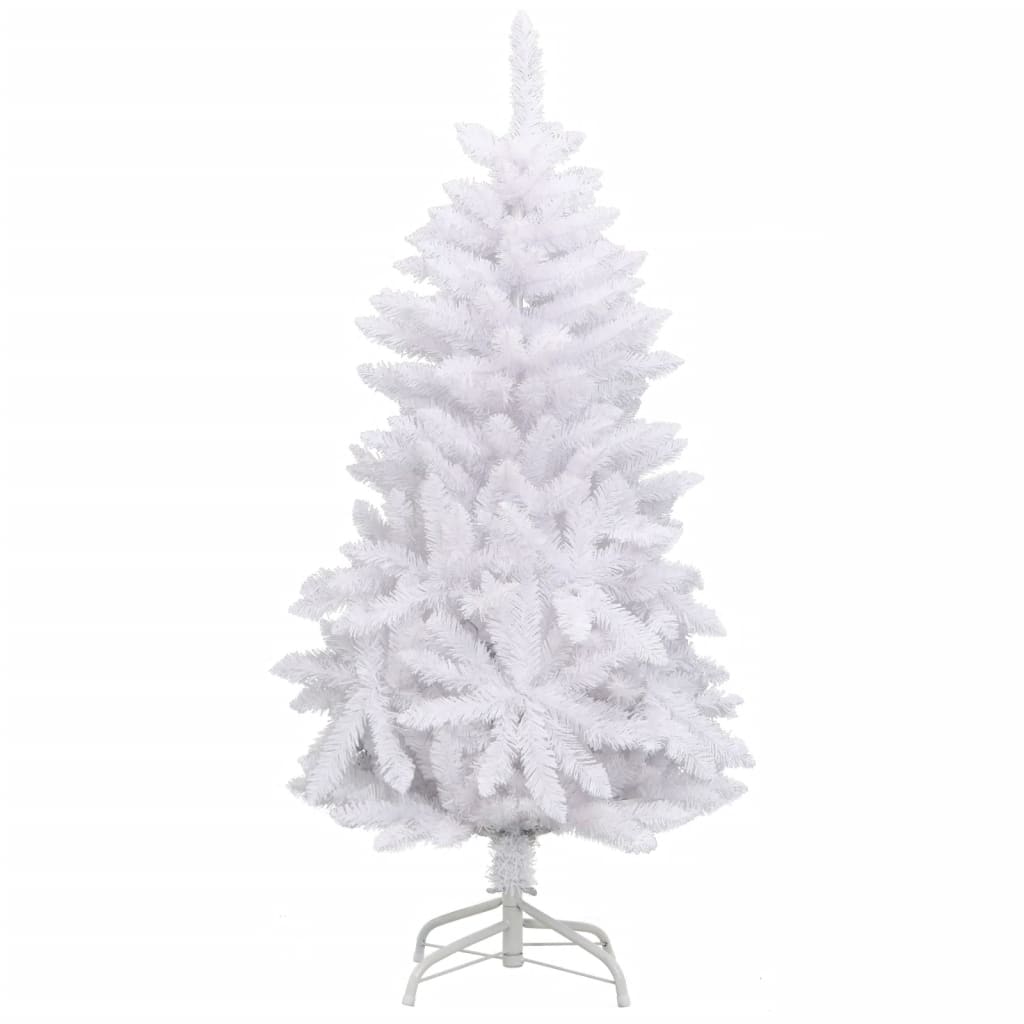 vidaXL Artificial Hinged Christmas Tree with Stand White 47.2"-0