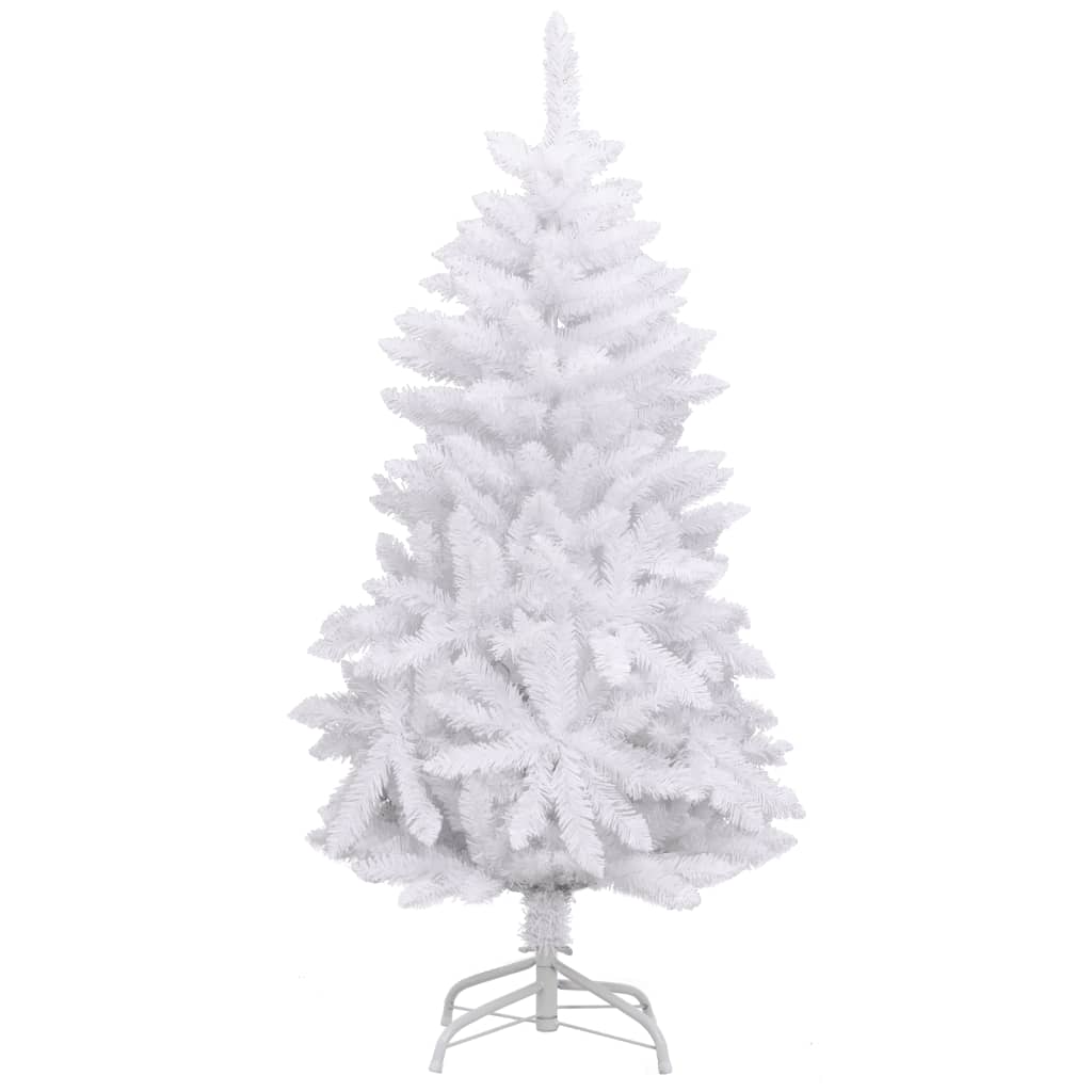 vidaXL Artificial Hinged Christmas Tree with Stand White 59.1"-0