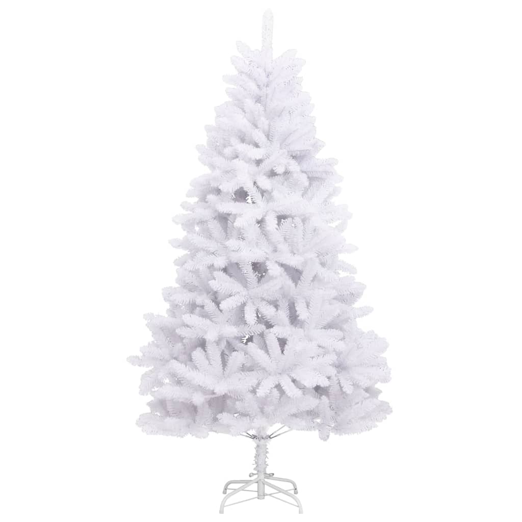 vidaXL Artificial Hinged Christmas Tree with Stand White 82.7"-0