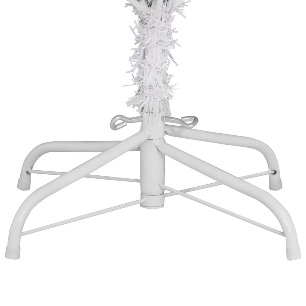 vidaXL Artificial Hinged Christmas Tree with Stand White 82.7"-3