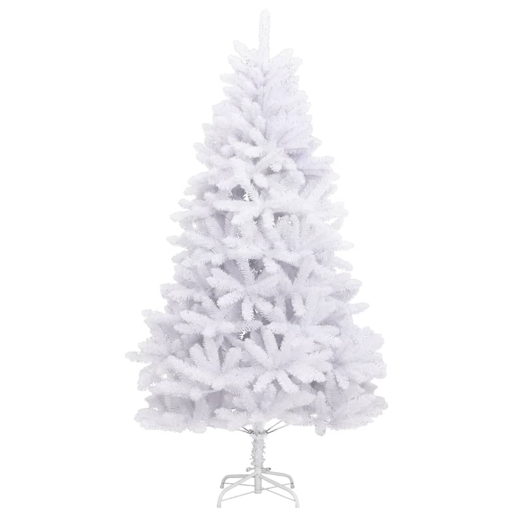 vidaXL Artificial Hinged Christmas Tree with Stand White 94.5"-0