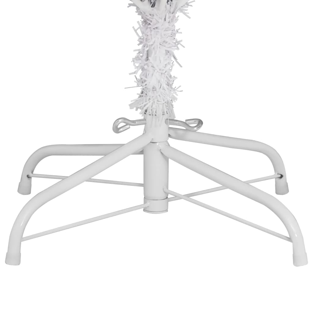 vidaXL Artificial Hinged Christmas Tree with Stand White 94.5"-3