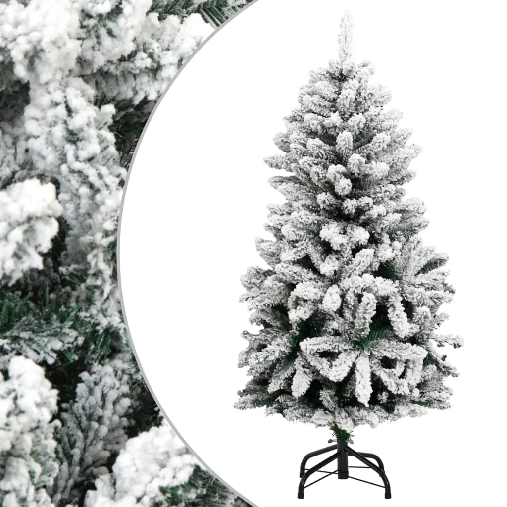 vidaXL Artificial Hinged Christmas Tree with Flocked Snow 59.1"-6