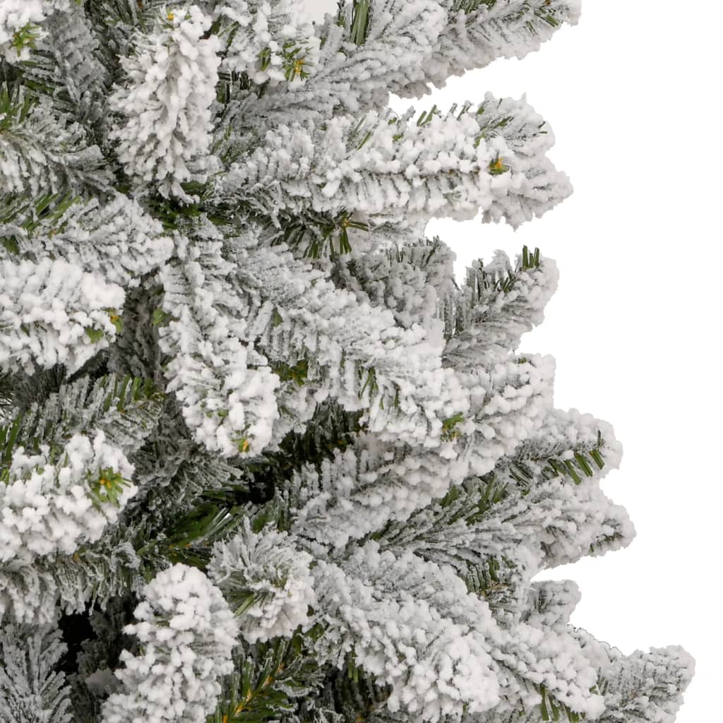 vidaXL Artificial Hinged Christmas Tree with Flocked Snow 70.9"-4