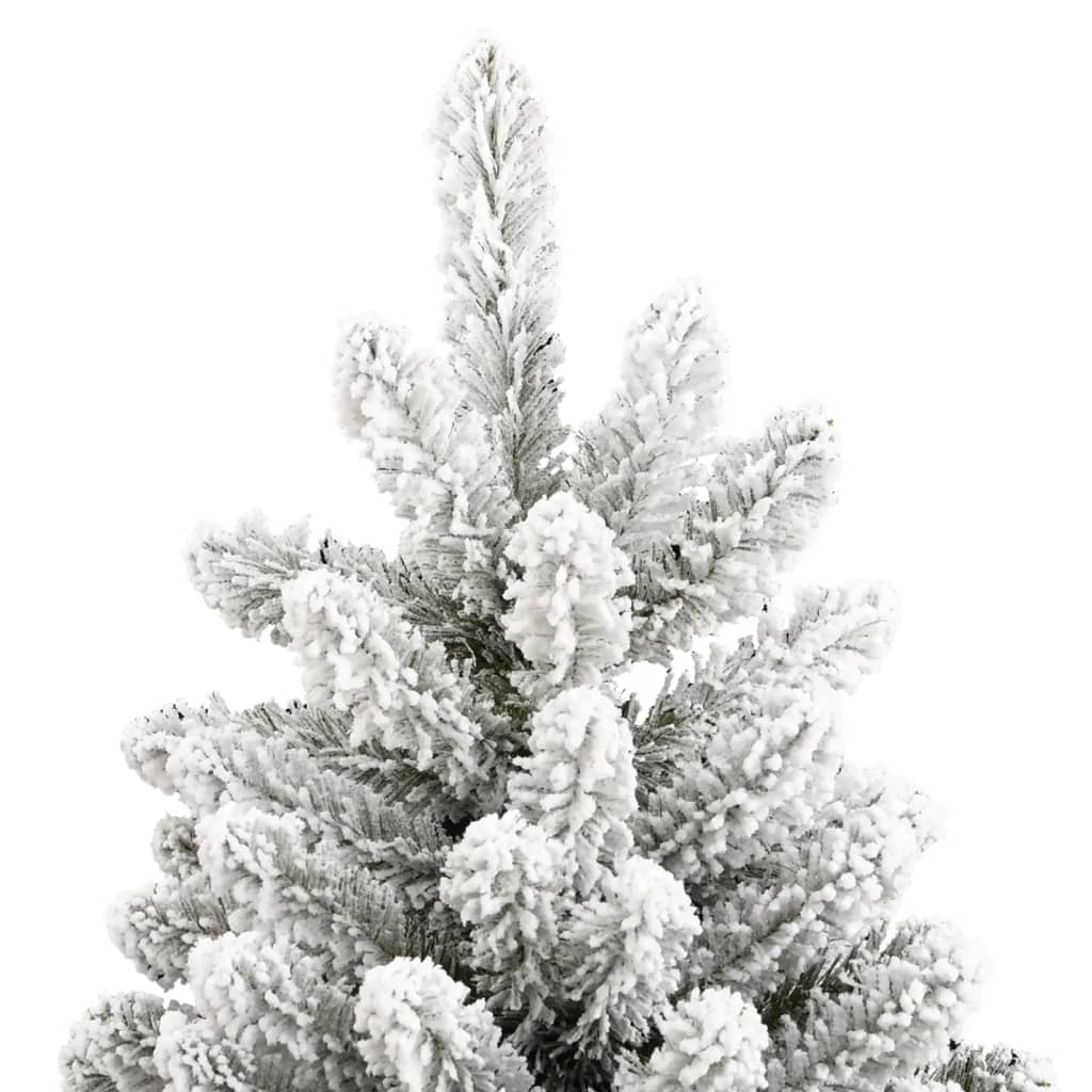 vidaXL Artificial Hinged Christmas Tree with Flocked Snow 82.7"-2