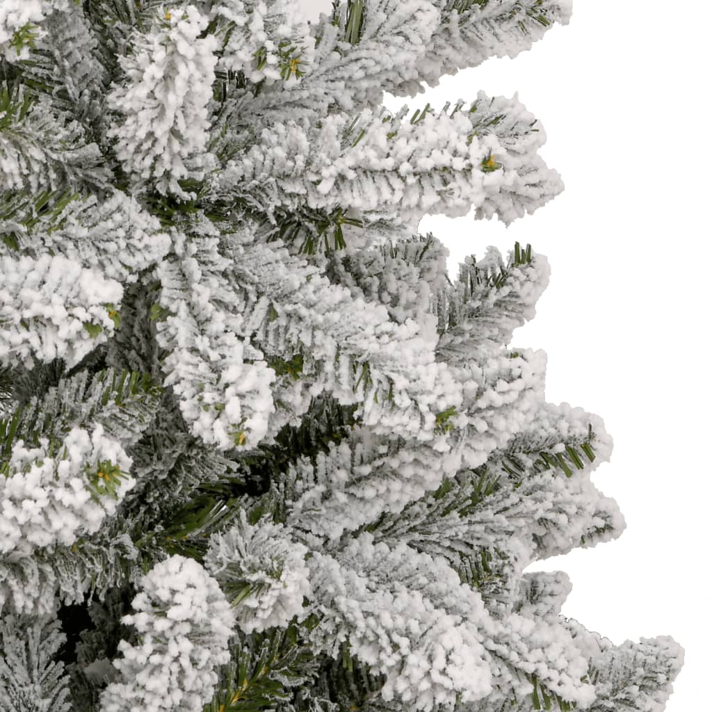 vidaXL Artificial Hinged Christmas Tree with Flocked Snow 82.7"-4