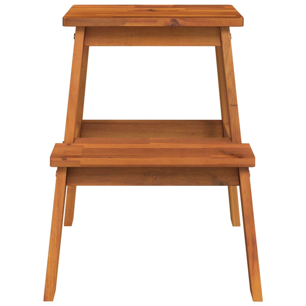 vidaXL 2 Step Stool 15.7"x15"x19.7" Solid Wood Acacia-4