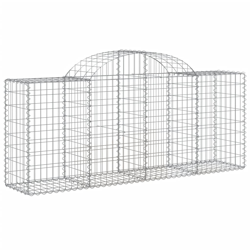 vidaXL Arched Gabion Baskets 3 pcs 78.7"x19.7"x31.5"/39.4" Galvanized Iron-0