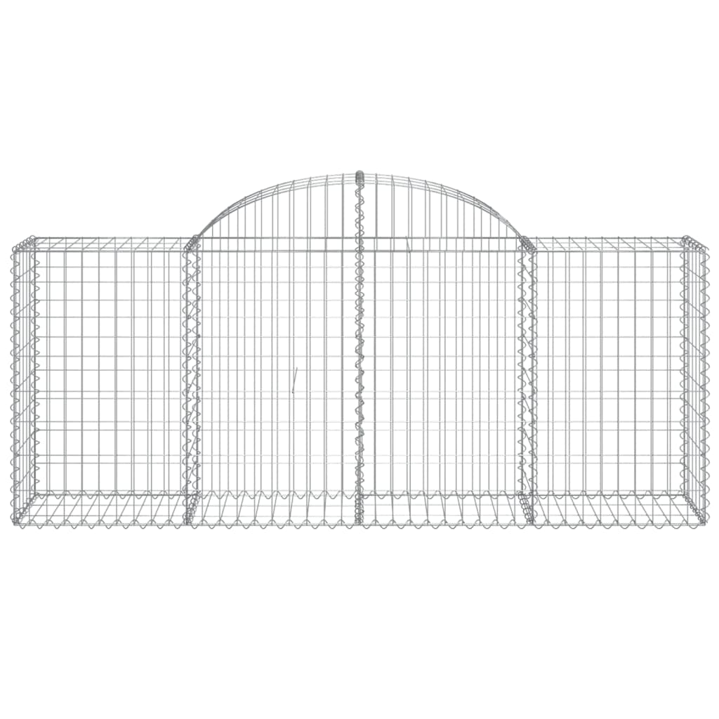 vidaXL Arched Gabion Baskets 3 pcs 78.7"x19.7"x31.5"/39.4" Galvanized Iron-4