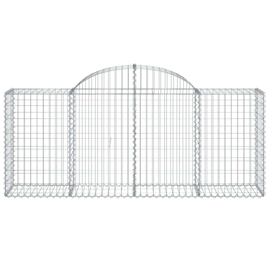 vidaXL Arched Gabion Baskets 4 pcs 78.7"x19.7"x31.5"/39.4" Galvanized Iron-4